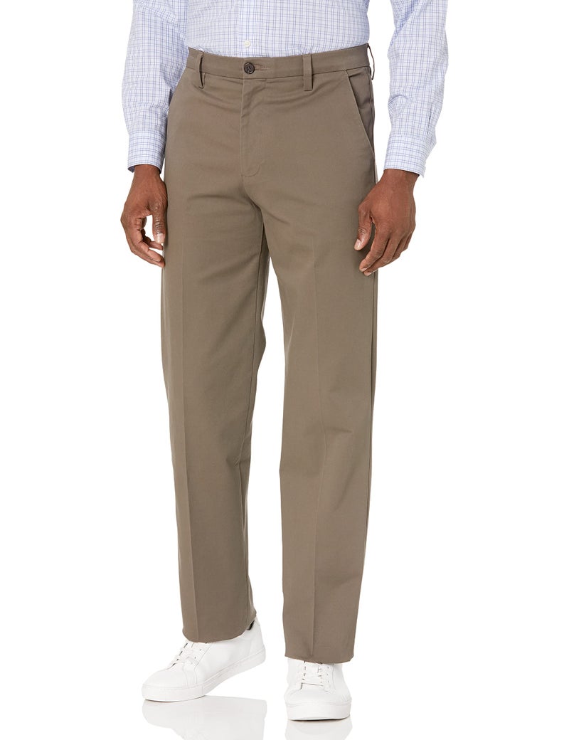 Dockers Men's Classic Fit Workday Khaki Smart 360 Flex Pants (Standard and Big & Tall), Dark Pebble, 36W x 32L - Image 1